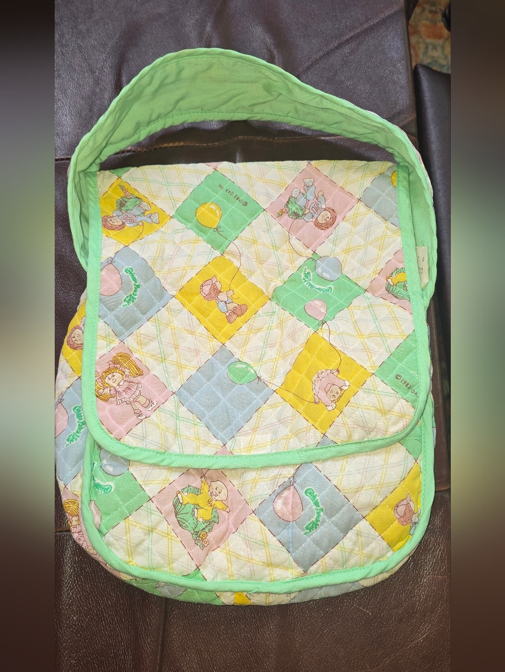 Vintage Cabbage Patch Kids Doll 1978 1982 Quilted Patchwork Baby Diaper Bag